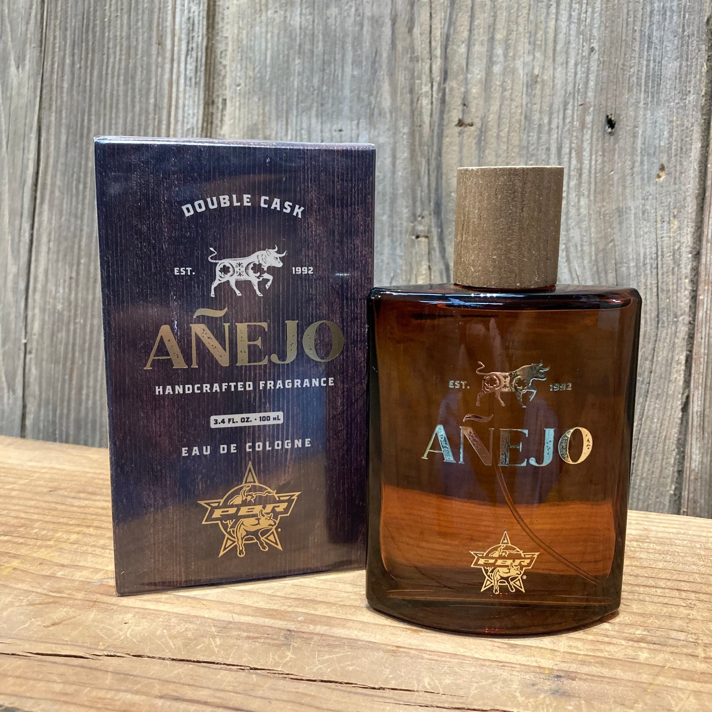pbr anejo cologne bottle and box with bold men’s fragrance branding