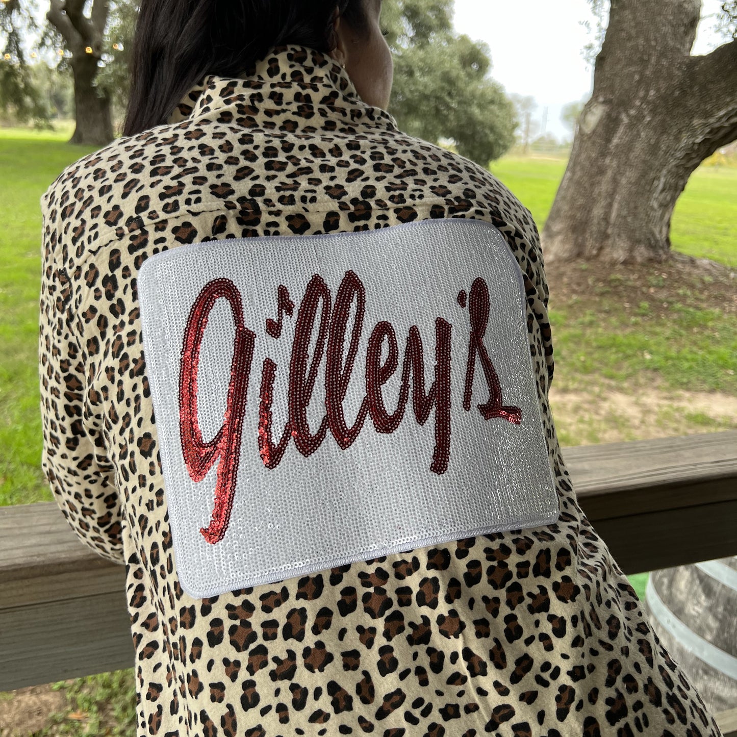 Gilley's Sequin Leopard Flannel