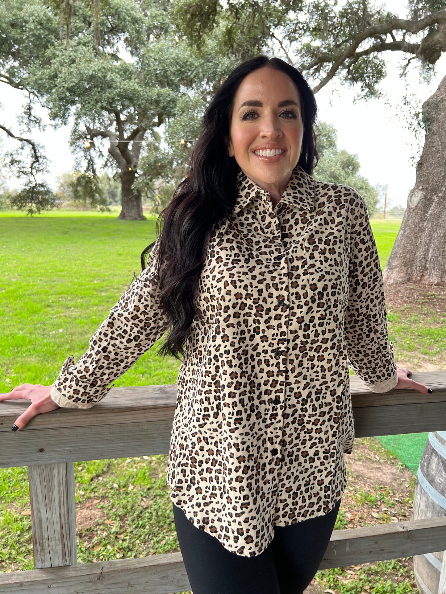Gilley's Sequin Leopard Flannel