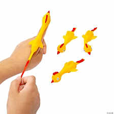 Flying Rubber Chicken Flinger Toy