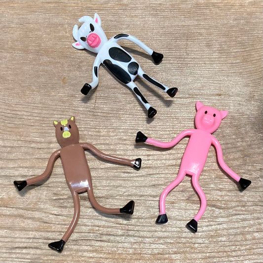 bendable pig cow and horse western farm toys for kids